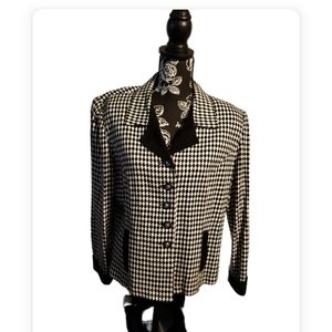 Checkered Black and white Suit Jacket sz 12